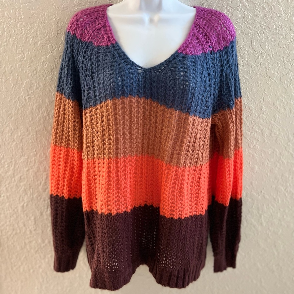 American Eagle color block sweater Size S